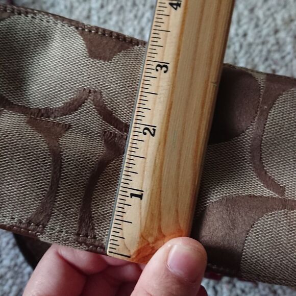 Coach Colette Signature Red/Brown Leather/Jacquard Zip Shoulder Bag - Picture 12 of 12